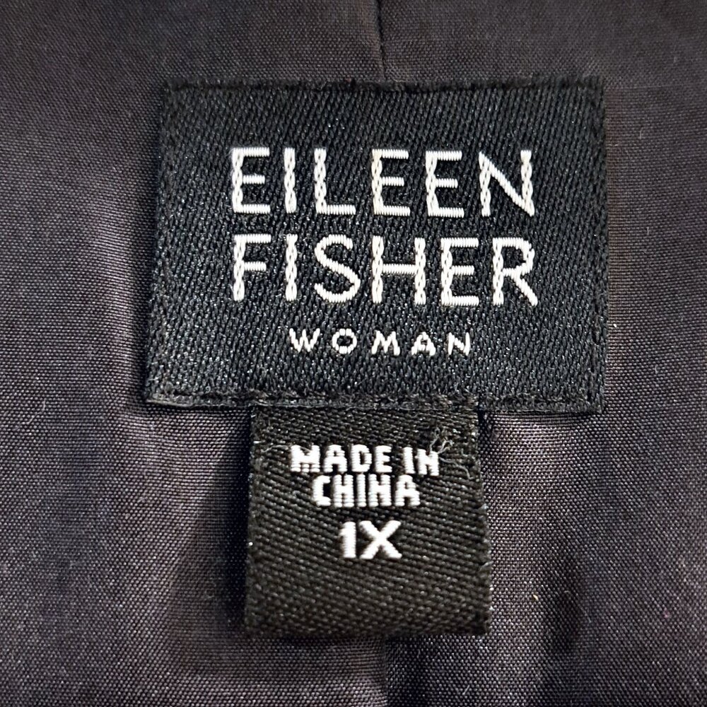 Eileen Fisher Silk Textured Long Sleeve Jacket Magnetic Closure Size 1X - Picture 11 of 11